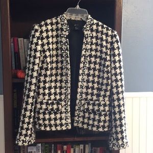 Checkered Blazer with Beading